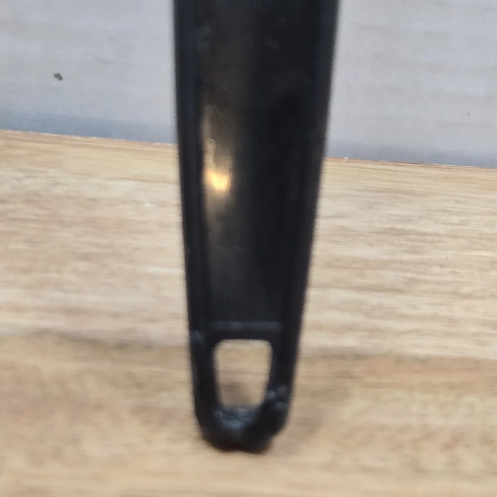Vintage‎ Stainless Steel Slotted Turner Spatula Black Handle Kitchen Utensil